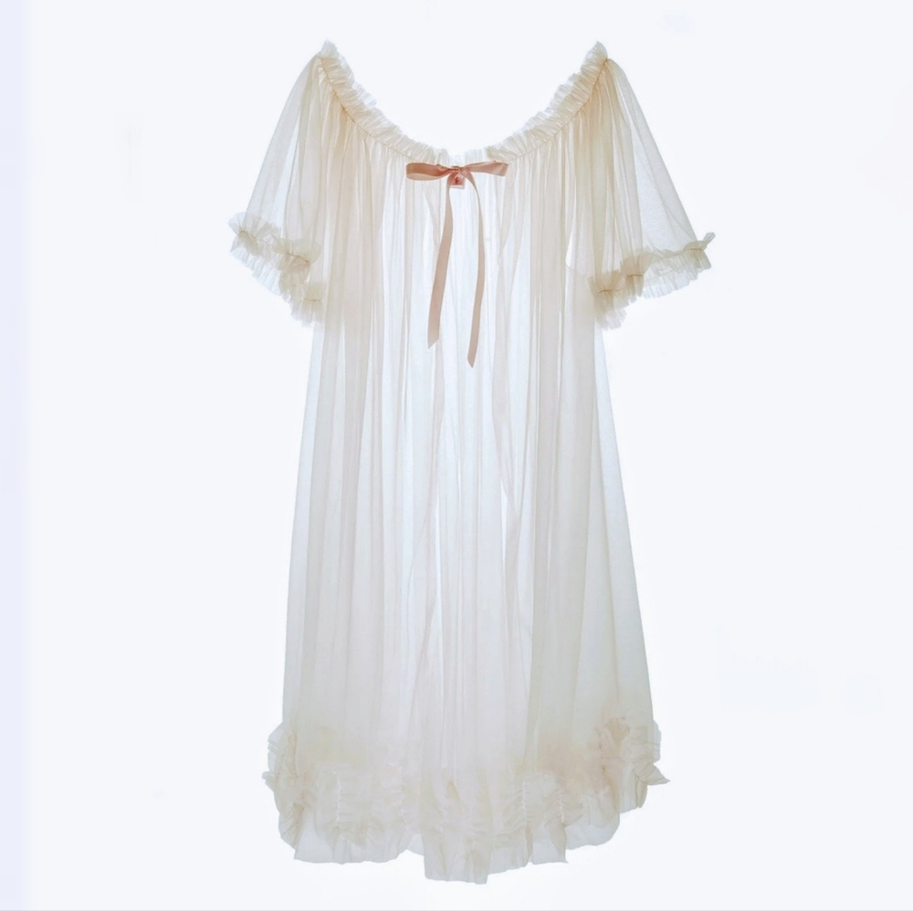 Vintage Style Dressing Gown Peach One Size up to 3XL